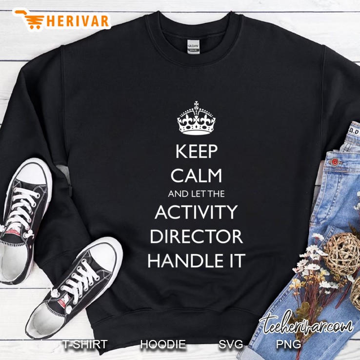 Womens Keep Calm And Let The Activity Director Handle It Funny V-Neck Sweatshirt