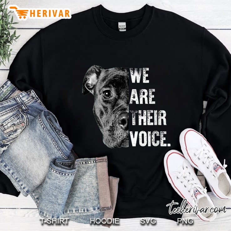 Womens Love Pitbull We Are Their Voice V-Neck Mugs