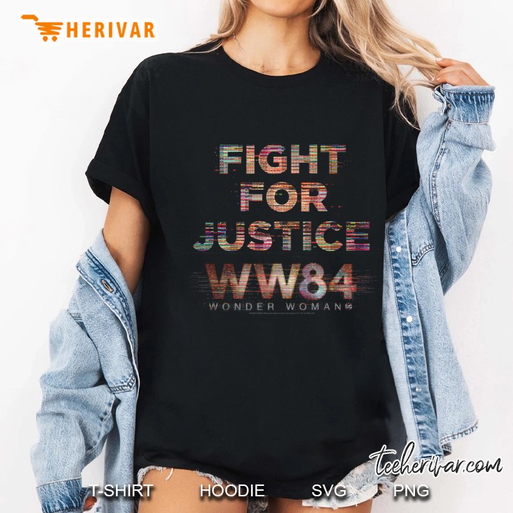 Wonder Woman 84 Fight For Justice Logo Premium Ladies Tee
