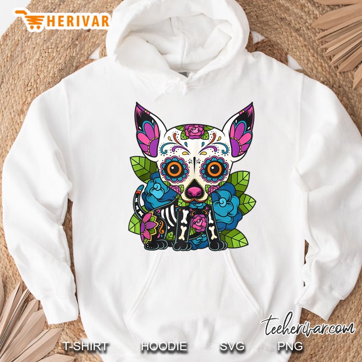 Chihuahua Sugar Skull Mexico Dog Calavera Dia De Los Muertos Tank Top Mugs