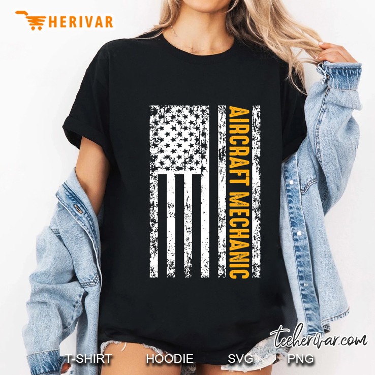 Aircraft Mechanic Usa Flag Airplane Gift Hoodie