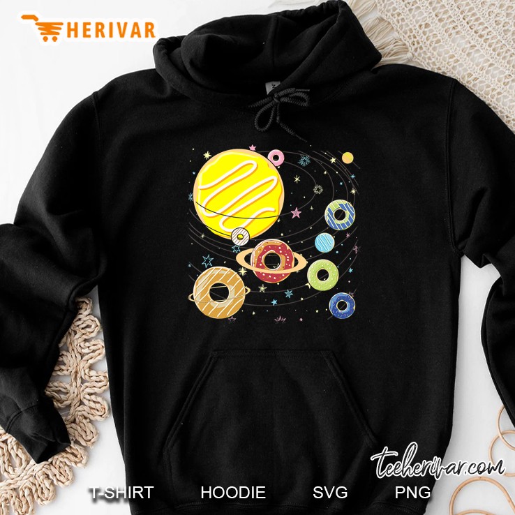 Galaxy Glazed Donuts Doughnuts Planets Stars Milky Way Pluto Hoodie