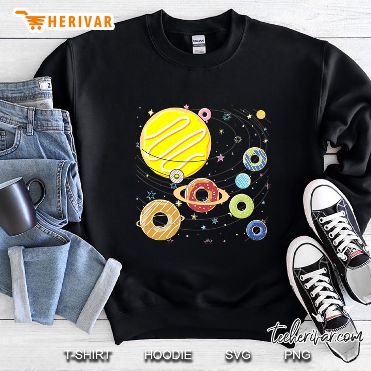 Galaxy Glazed Donuts Doughnuts Planets Stars Milky Way Pluto Sweatshirt