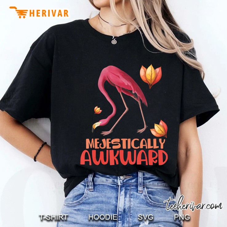 Majestically Awkward Flamingo Funny Animals Humor Ladies Tee