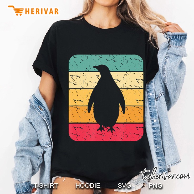 Retro Penguin Lover Gift Penguin Heart Silhouette Gifts Hoodie