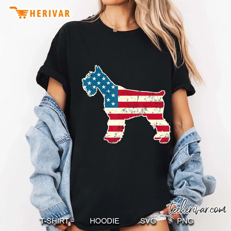 Schnauzer 4Th Of July Dog Lover Gifts Men Usa American Flag Ladies Tee