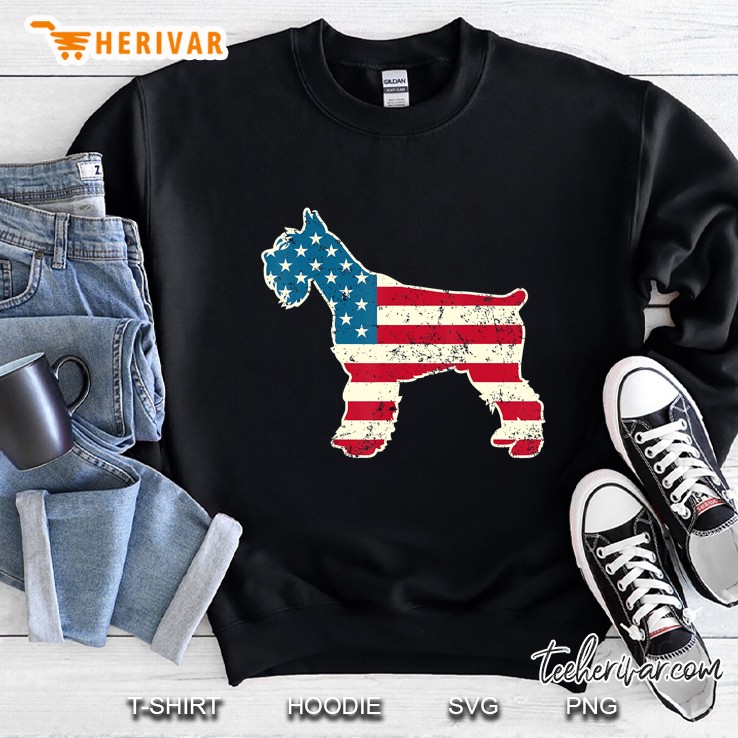 Schnauzer 4Th Of July Dog Lover Gifts Men Usa American Flag Sweatshirt