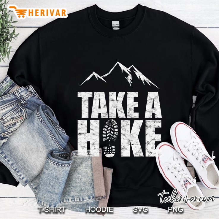 Take A Hike Boot Imprint Family Hiking Outdoors Mountains Sweatshirt