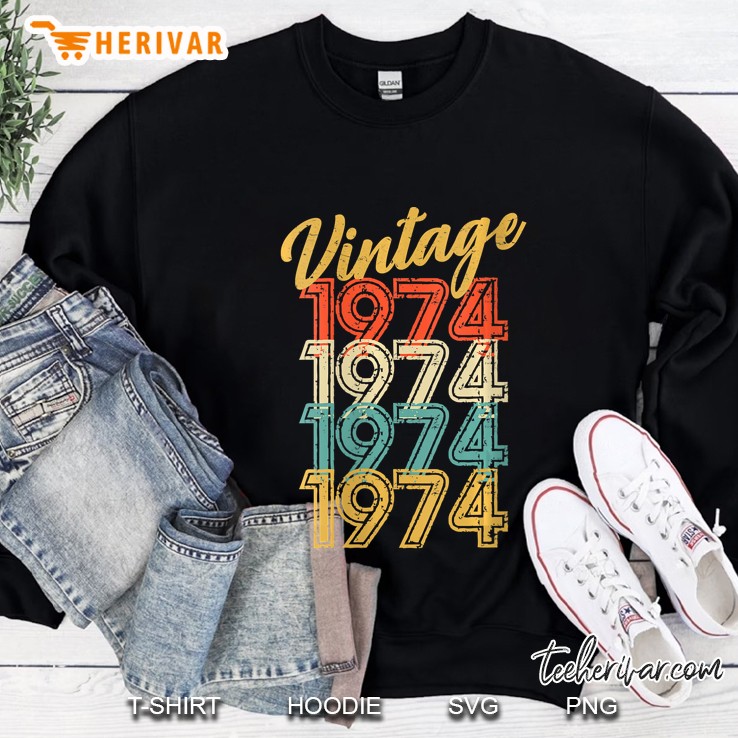 Womens 1974 Vintage Distressed 80'S Retro 45Th Birthday 45 Yr Old V-Neck Mugs