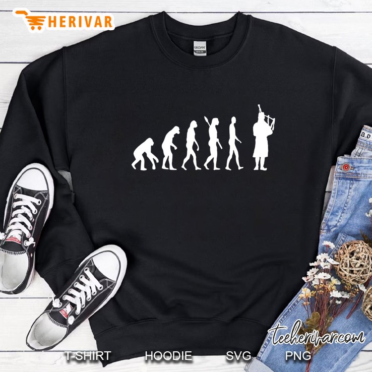 Bagpipe Evolution Irish Bagpiping Scottish Bagpiper Music Sweatshirt