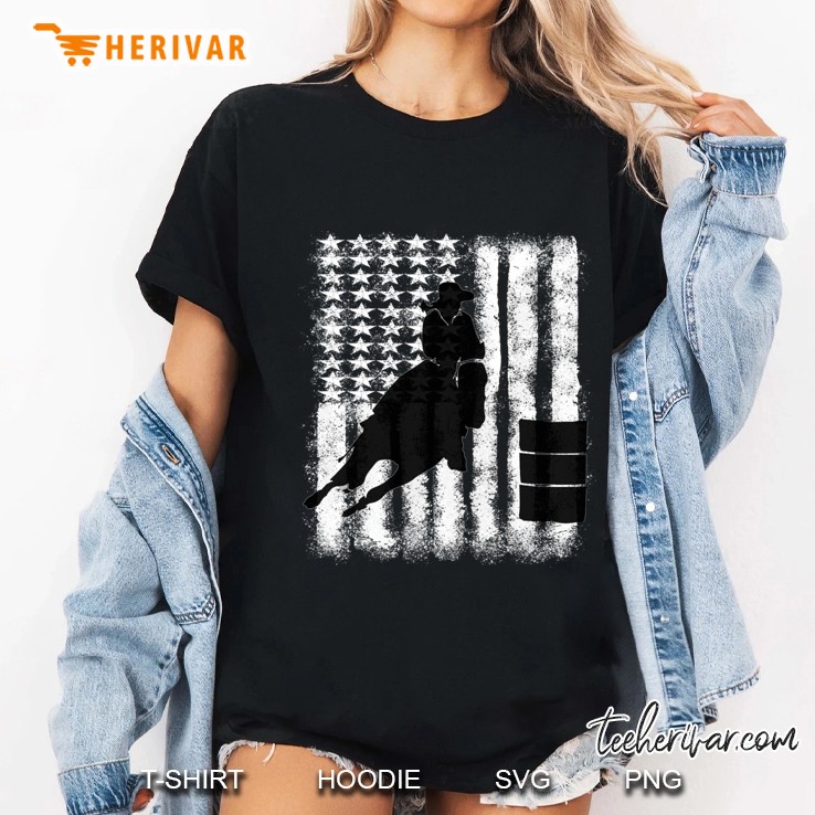 Barrel Racing Distressed Grunge Cowgirl Hooded Ladies Tee