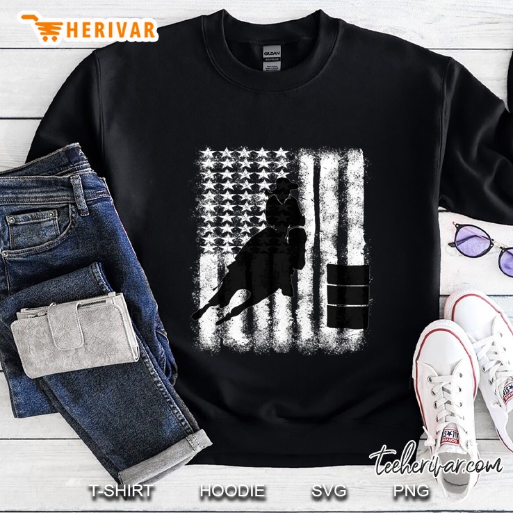 Barrel Racing Distressed Grunge Cowgirl Hooded Sweatshirt