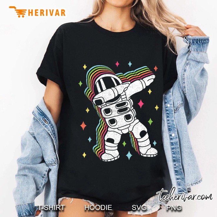 Dabbing Retro Astronaut Galaxy Dab Dance Boys Kids Gift Ladies Tee