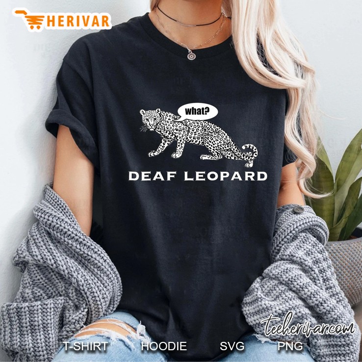Deaf Leopard Music Band Pun Funny Joke Nerd Shirt Apparel Ladies Tee