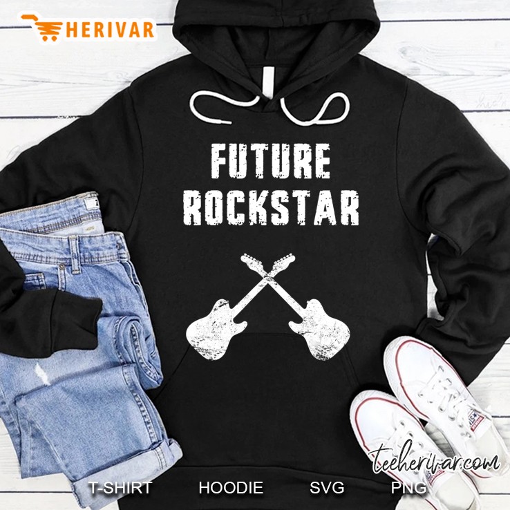 Future Rockstar Guitar Music Boy Girl Kids Youth Hoodie