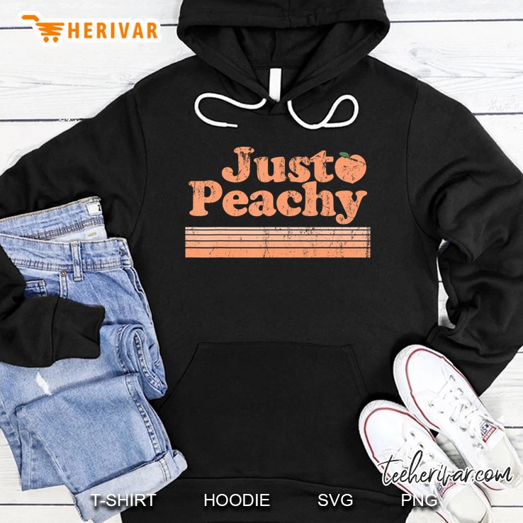 Just Peachy Retro 70S Georgia Peaches Summer Fruit Hoodie