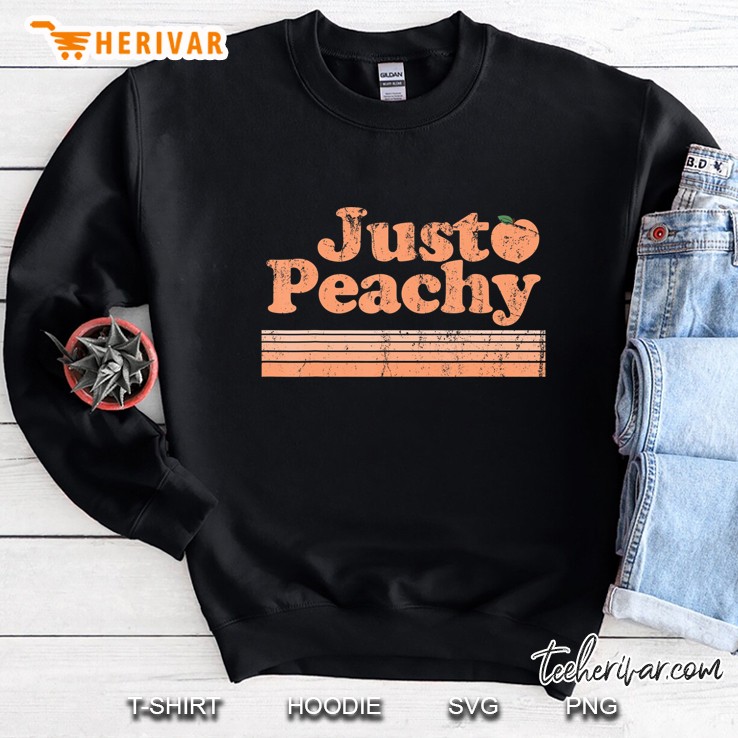 Just Peachy Retro 70S Georgia Peaches Summer Fruit Sweatshirt