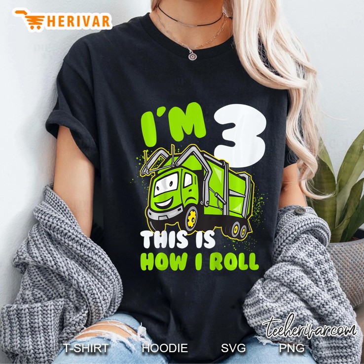 Kids Toddlers Garbage Truck 3Rd Three Year Old Birthday Gift Ladies Tee