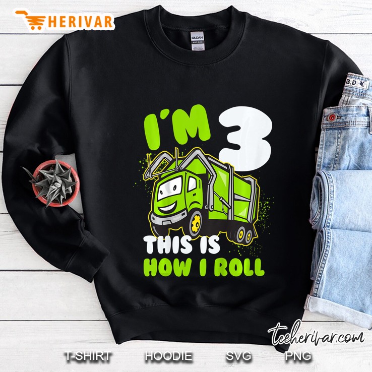 Kids Toddlers Garbage Truck 3Rd Three Year Old Birthday Gift Sweatshirt
