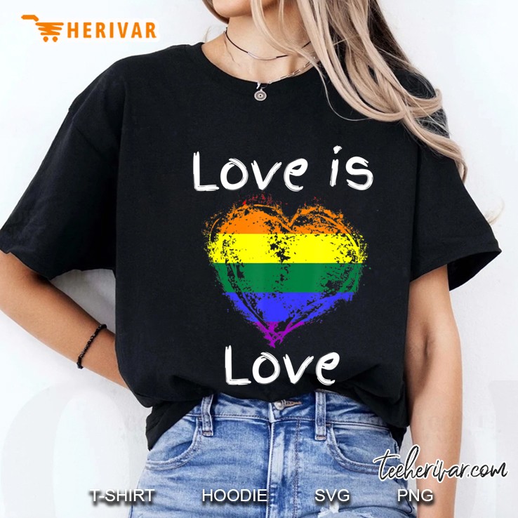 Lgbqt Rainbow Heart Gay Pride Flag Love Is Love Gift Ladies Tee