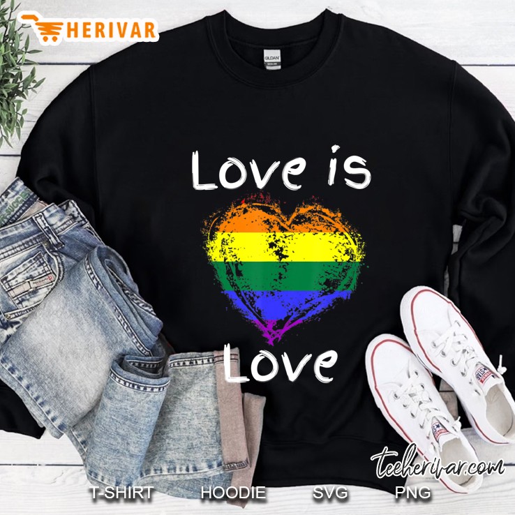 Lgbqt Rainbow Heart Gay Pride Flag Love Is Love Gift Sweatshirt