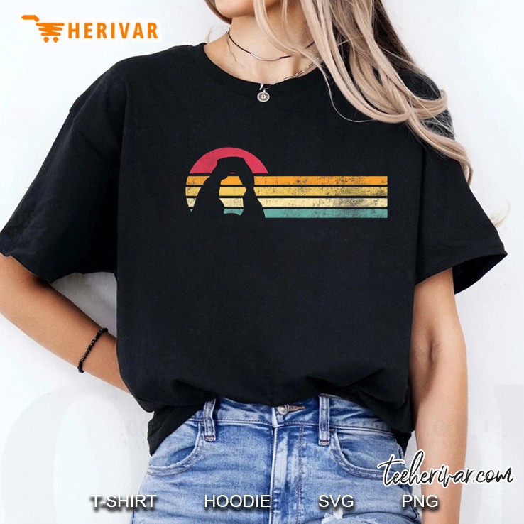 Retro Vintage Delicate Arch Silhouette Arches National Park Ladies Tee