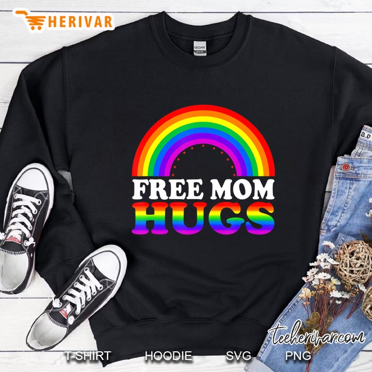 Womens Free Mom Hugs Shirt - Lgbt Rainbow Color Mugs