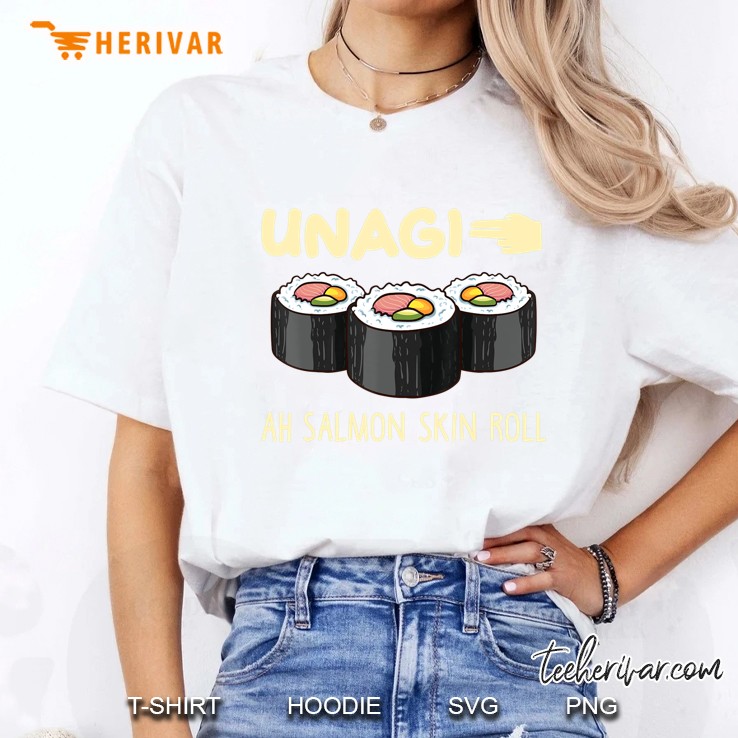Unagi Mindfulness Total Awareness Funny Ah Salmon Skin Roll Ladies Tee