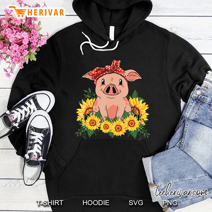 Cute Pig Bandana Shirt Sunflower Mugs