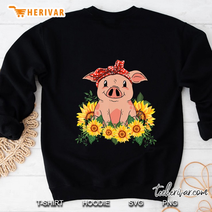 Cute Pig Bandana Shirt Sunflower Mugs