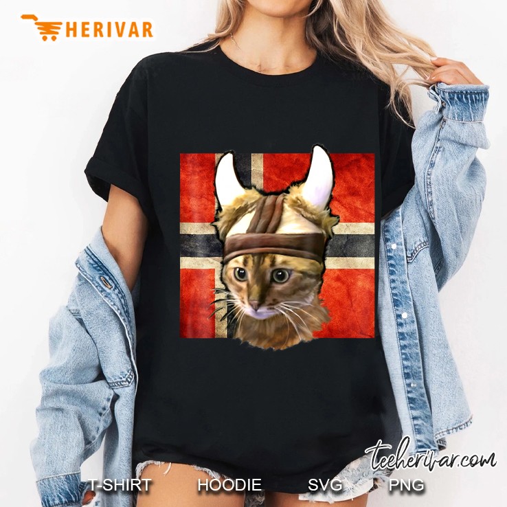 Funny Norway Flag Viking Cat Hoodie