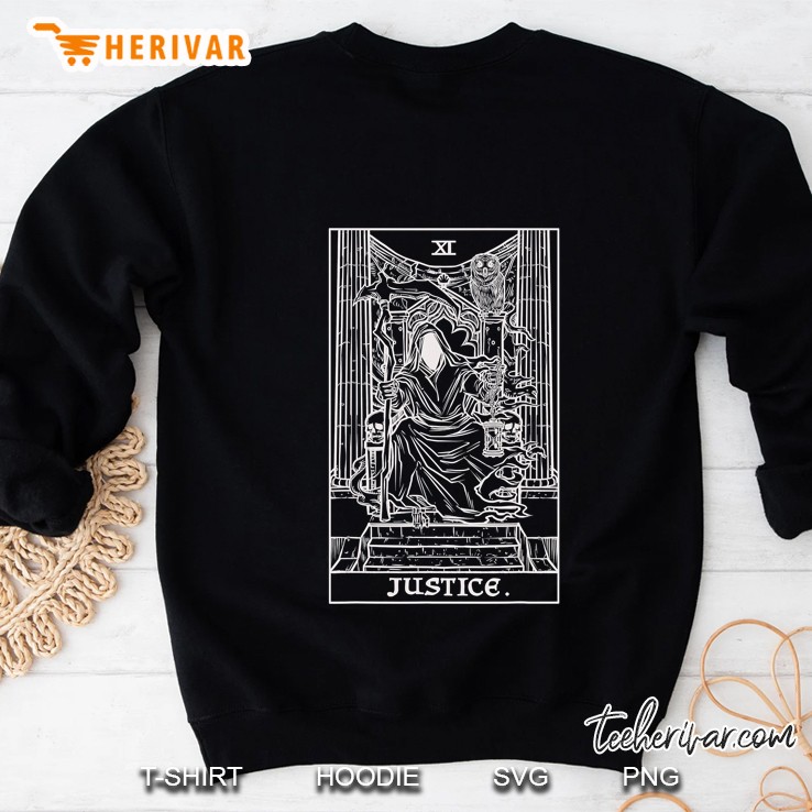 Justice Tarot Card Grim Reaper Halloween Gothic Clothing Sweatshirt