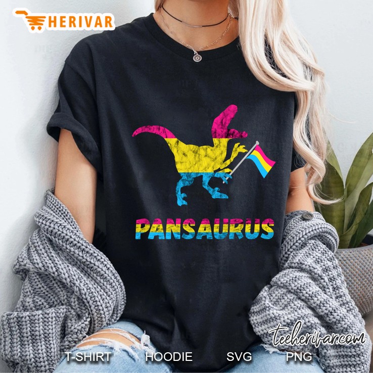 Pan Dinosaurs Pansexual Dino T-Rex Lgbt Pansexuality Pride Pullover Ladies Tee