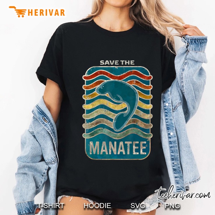 Save The Manatee Retro Vintage Design Ladies Tee
