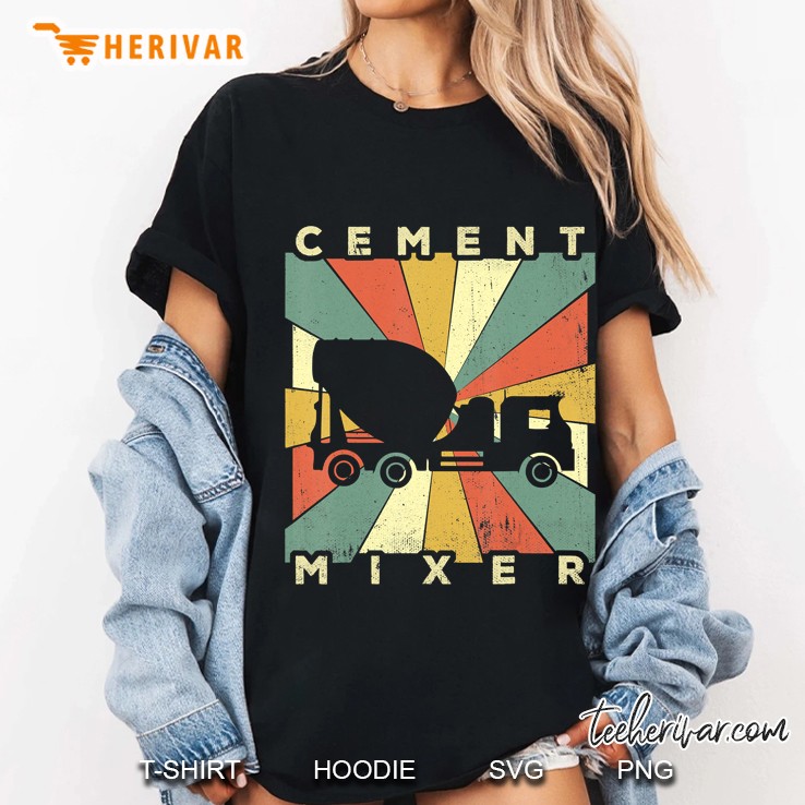 Vintage Cement Mixer Retro Gift Ladies Tee