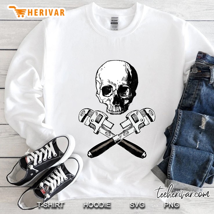 Skull Cross Bones Pipe Wrenches Plumber Sweatshirt