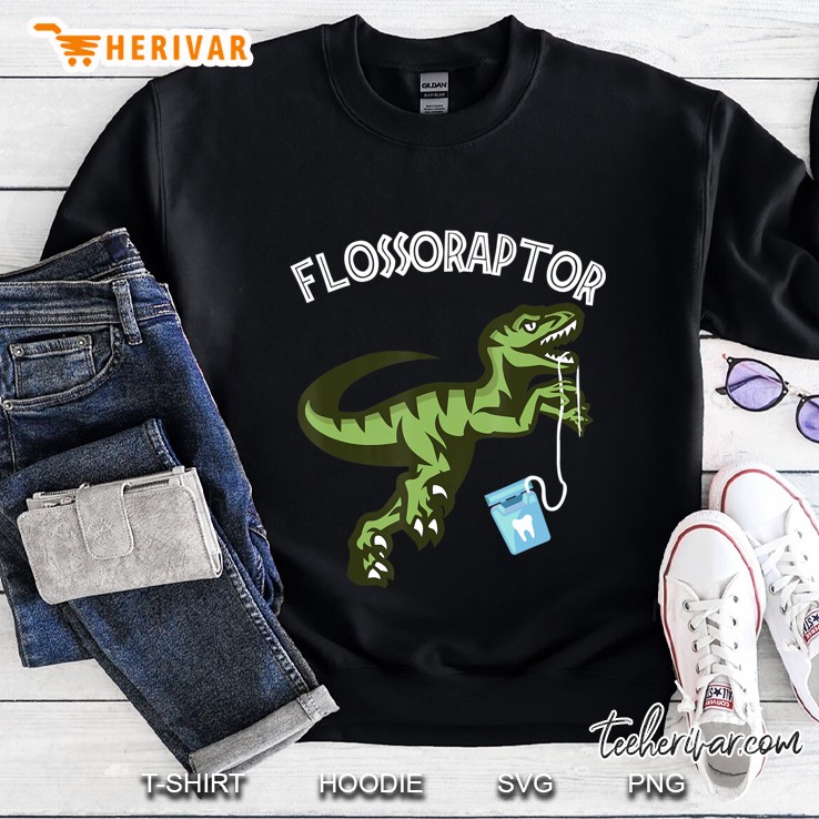 Floss Shirt - Funny Flossoraptor Dental Hygiene Sweatshirt