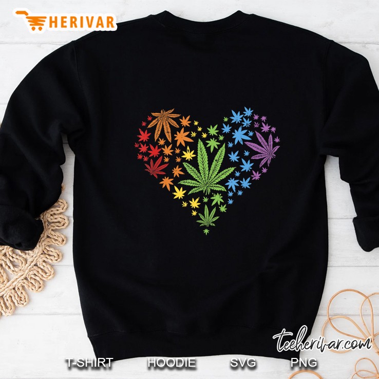 Marijuana Hear Lgbt Weed Leaf Gay Pride Stoner Gift Sweatshirt