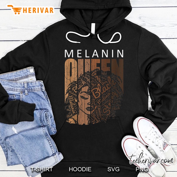 Melanin Queen Tee African American Strong Black Natural Afro Tank Top Hoodie