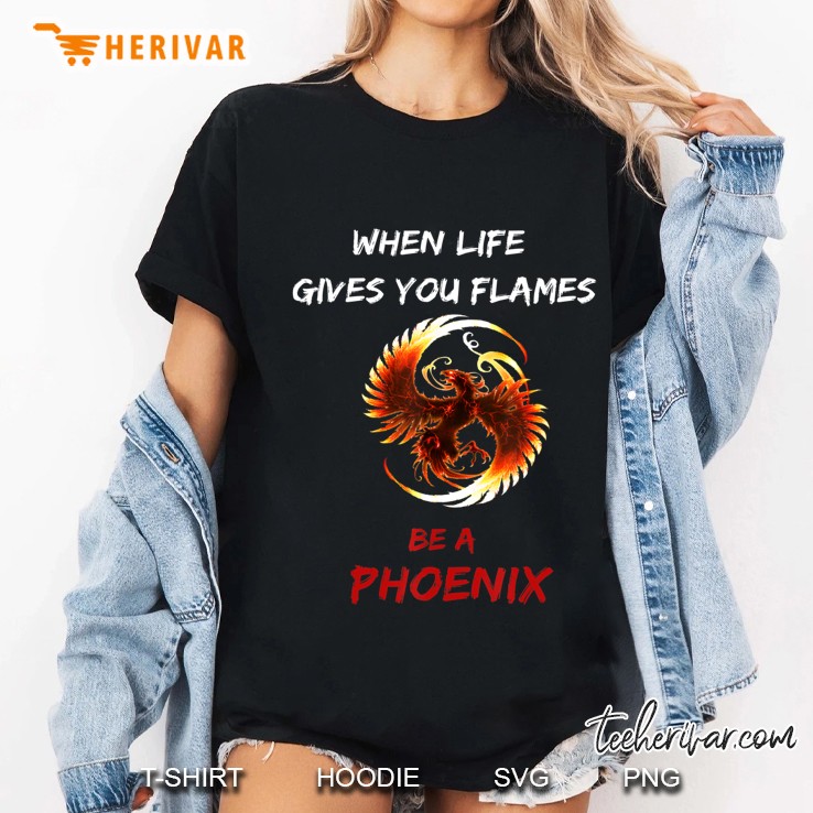 Rising Phoenix Flames Fire Bird Mythical Rebirth Lover Gift Ladies Tee