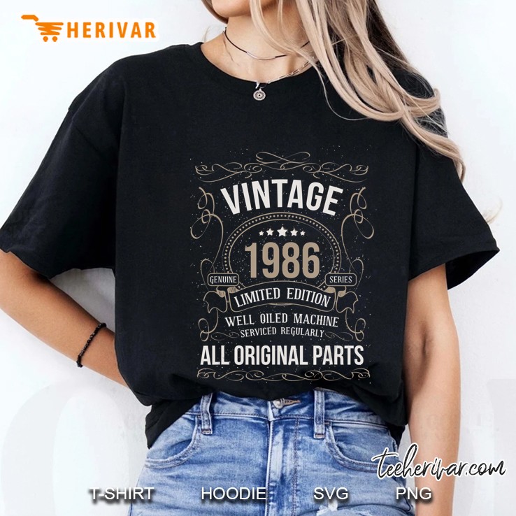 Vintage 1986 34Th Birthday All Original Parts Gift Men Women Hoodie