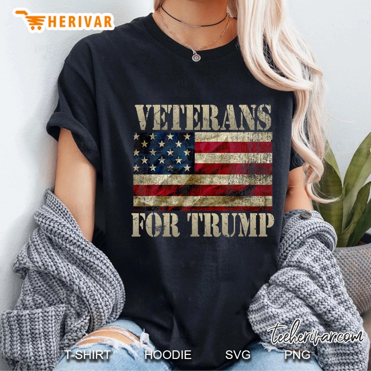 Vintage Veterans For Trump 2020 Ladies Tee