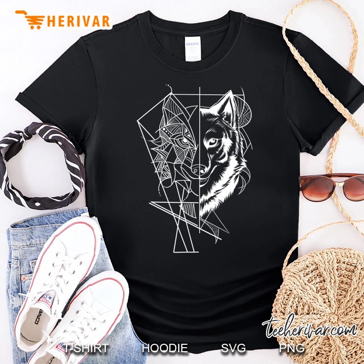 geometric wolf t shirt