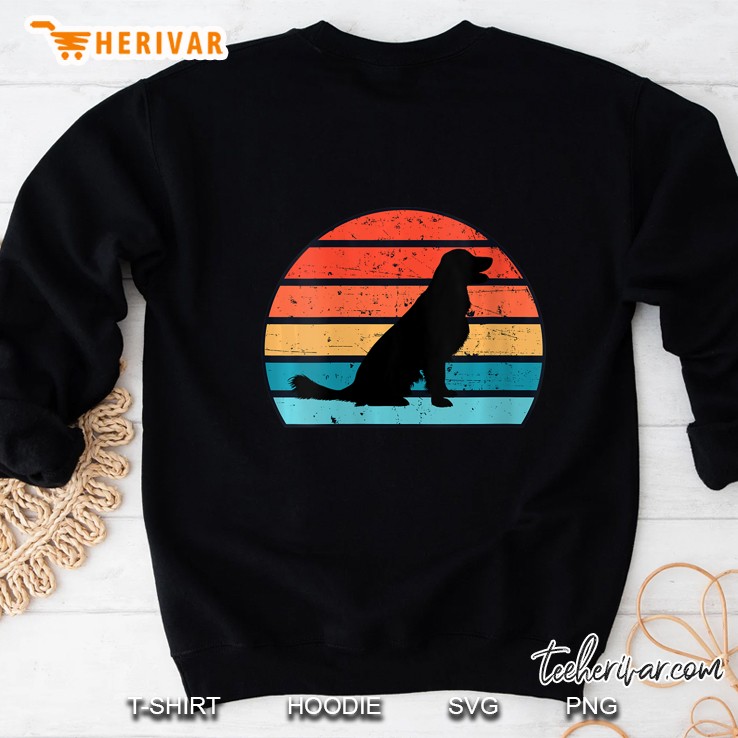 Womens Golden Retriever Dog Animal Pet Silhouette Image On A Retro V-Neck Sweatshirt