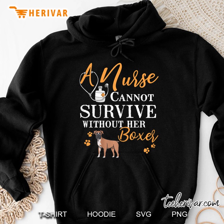 Womens Nurse Boxer Mom Funny Quote Dogs Lover Gift Hoodie
