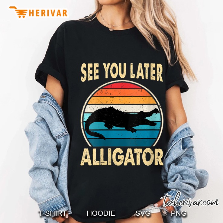 Womens See You Later Alligator Funny Crocodile Zoo Animal Gift V-Neck Ladies Tee