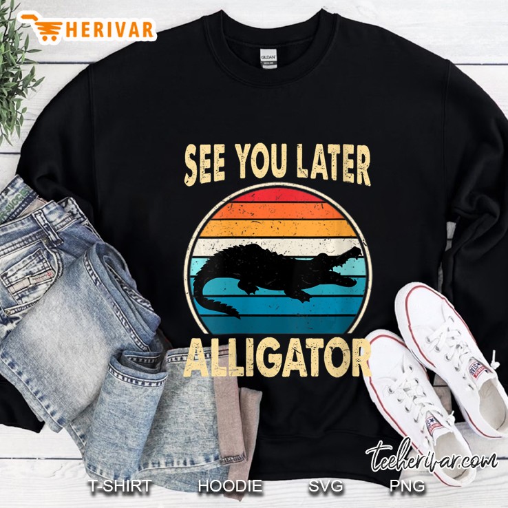 Womens See You Later Alligator Funny Crocodile Zoo Animal Gift V-Neck Sweatshirt
