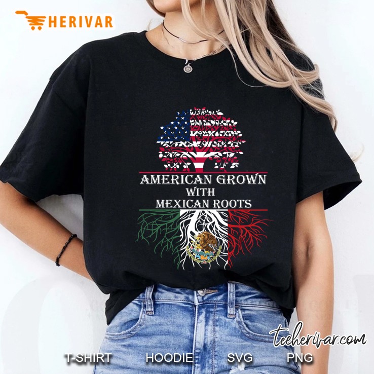 American Grown With Mexican Roots Tree Version Ladies Tee