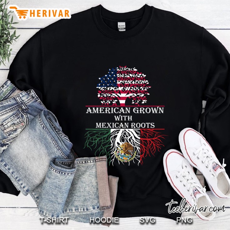 American Grown With Mexican Roots Tree Version Sweatshirt