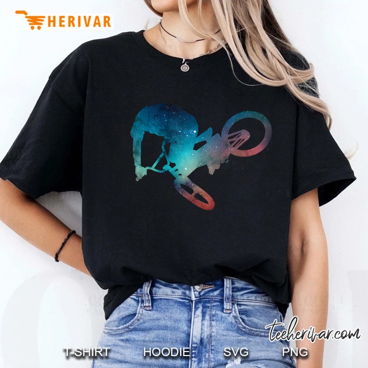 Dirt Bike In Space Extreme Bmx Freestyle Flip Shirt Ladies Tee